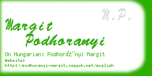 margit podhoranyi business card